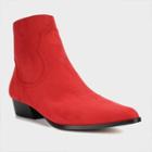 Women's Anessa Microsuede Western Bootie - Who What Wear Red
