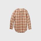 Women's Plaid Long Sleeve Tunic Popover Blouse - Universal Thread Brown