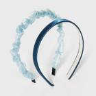 Satin Headband Set 2pc - A New Day Assorted Blue