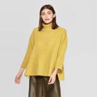 Women's 3/4 Sleeve Turtleneck Pullover Sweater - Prologue Yellow 2xl, Women's,