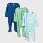 Baby Boys' 3pk Sleep N' Play - Cloud Island Navy Newborn, Blue/blue