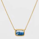 14k Gold Dipped Mini Shaker Pendant Necklace - A New Day Blue