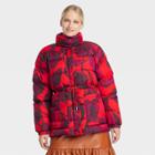 Women's Puffer Jacket - Who What Wear Red Floral