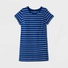 Women's Plus Size Short Sleeve Striped T-shirt Dress - Ava & Viv Blue X, Women's