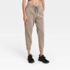 Women's Mid-rise French Terry Acid Wash Tart Jogger Pants With Side Panel - Joylab Tan