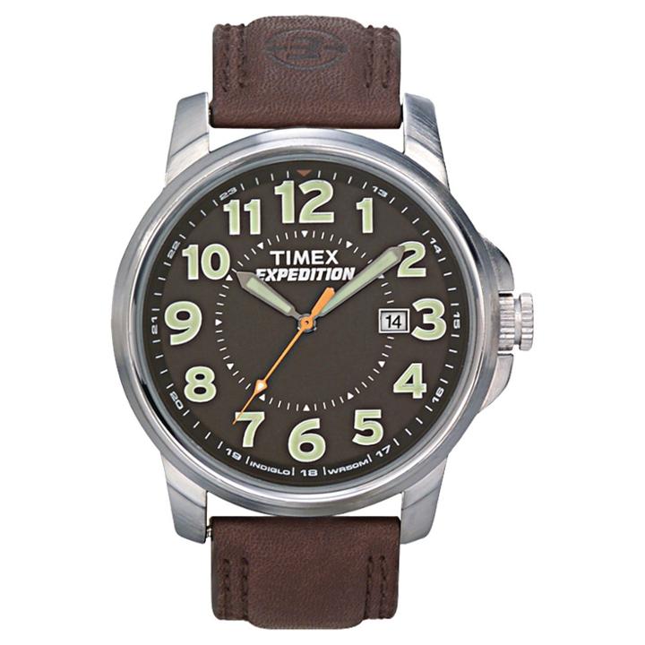 Men's Timex Expedition Field Watch With Leather Strap - Silver/black/brown T449219j