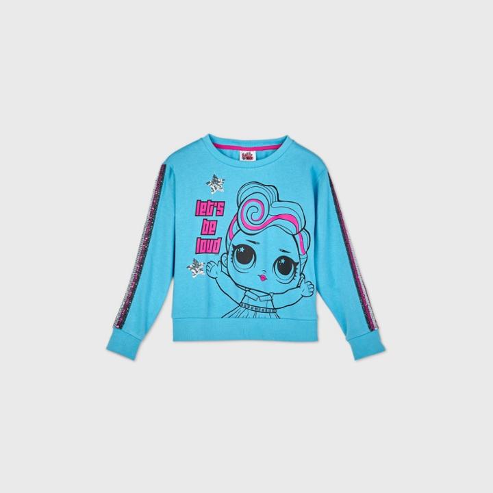 Mga Entertainment Girls' L.o.l. Surprise! Remix 'let's Be Loud' Crop Sweatshirt - Blue