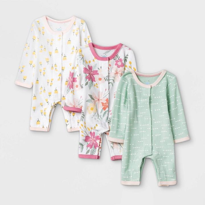 Baby Girls' Meadow Pajama Romper - Cloud Island White