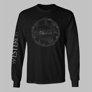 Men's Game Of Thrones Westeros Long Sleeve Graphic T-shirt - Black
