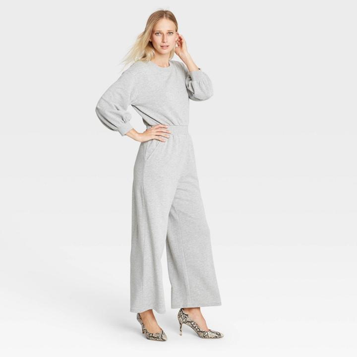 Women's Balloon Long Sleeve Jumpsuit - Who What Wear Gray
