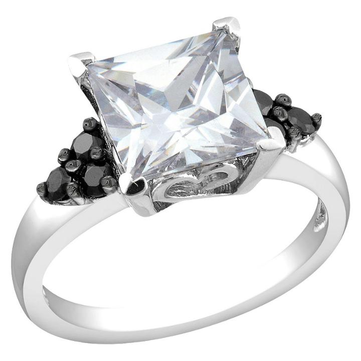 Target Black And White Cubic Zirconia Silver Bridal Ring