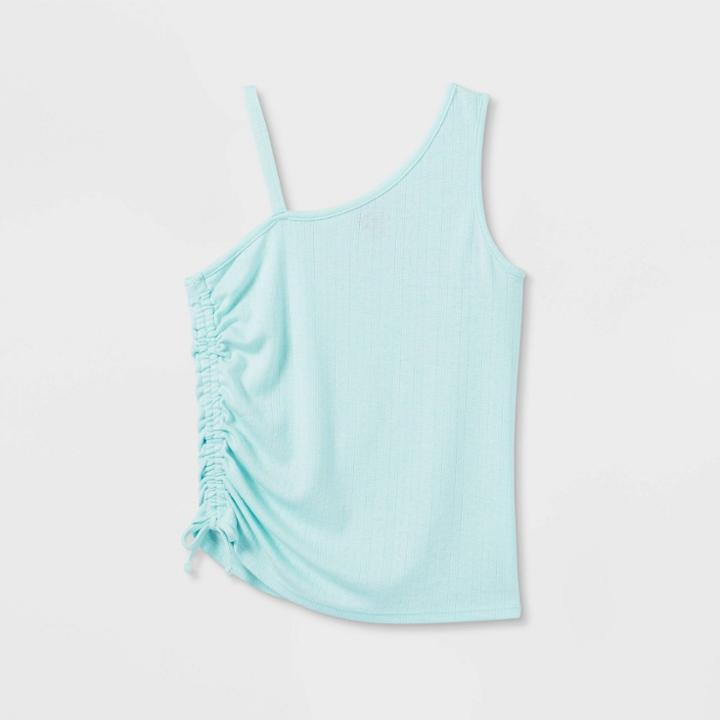 Girls' Asymmetrical Tank Top - Art Class Aqua