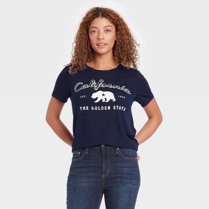 Modern Lux Women's Short Sleeve Golden State Bear Graphic T-shirt - Modern