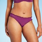 Women's Ruffle Cheeky Bikini Bottom - Shade & Shore Acai Purple