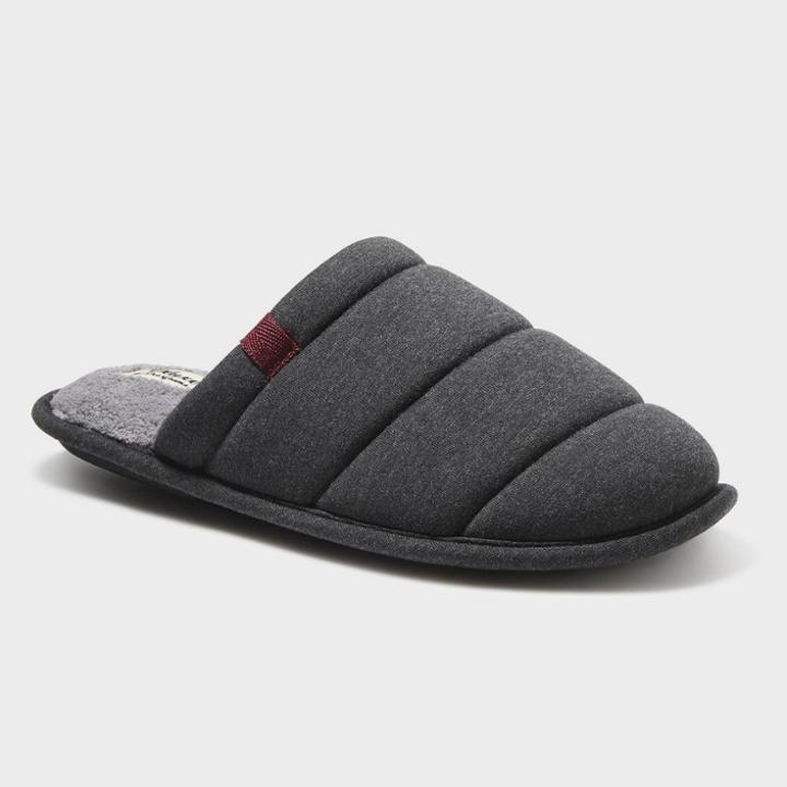Men's Dluxe By Dearfoams Brock Scuff Slippers - Charcoal Heather