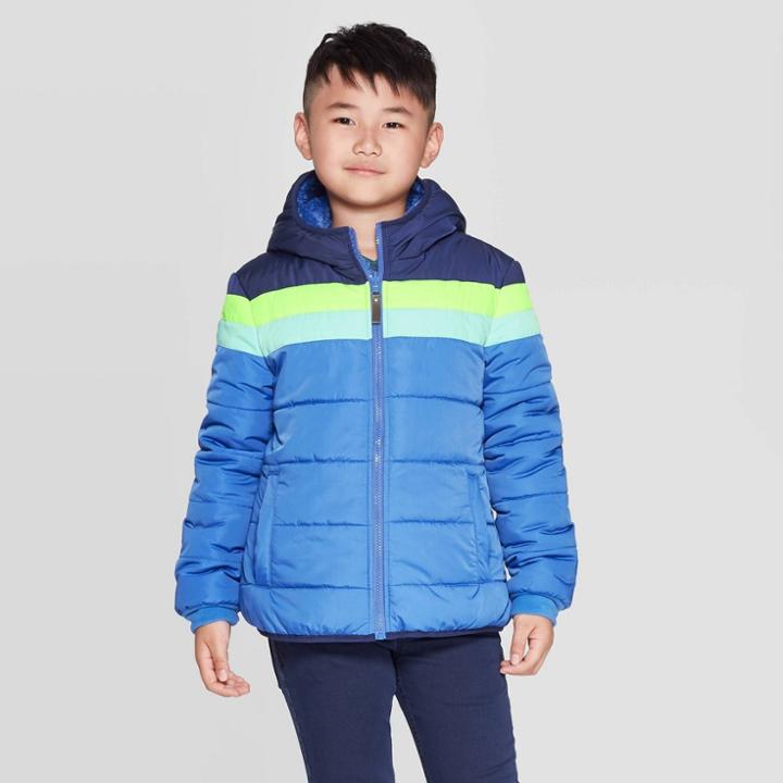 Petiteboys' Short Reversible Puffer Jacket - Cat & Jack Blue M, Boy's,