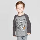 Toddler Boys' Mickey Mouse Mummy Halloween Long Sleeve T-shirt - Gray