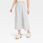 Women's Midi Pleated A-line Skirt - A New Day White