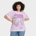 Disney Women's Alice In Wonderland Plus Size Short Sleeve Graphic T-shirt - Purple Tie-dye