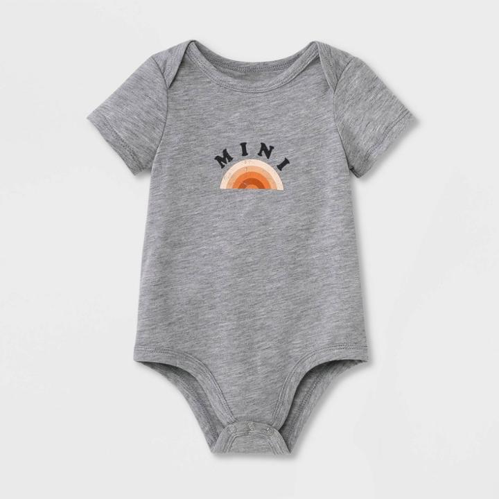 Grayson Mini Baby Girls' Rainbow 'mini' Bodysuit - Gray Newborn