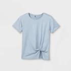 Girls' Short Sleeve Split Hem Studio T-shirt - All In Motion Heather Gray