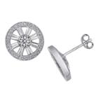 Target 1.75 Ct. T.w. Baguette And Round Cubic Zirconia Vintage Pinwheel Stud Earrings In Sterling