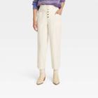 Women's Mid-rise Tapered Fit Cargo Pants - Knox Rose White