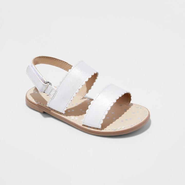 Toddler Girls' Calypso Two Piece Footbed Sandals - Cat & Jack White