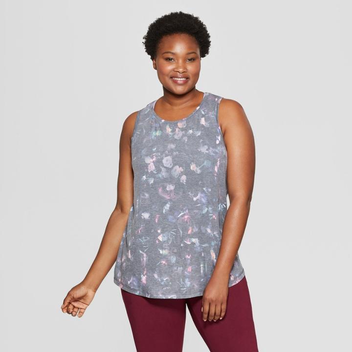 Women's Plus Size Floral Print Active Tank Top - C9 Champion Black