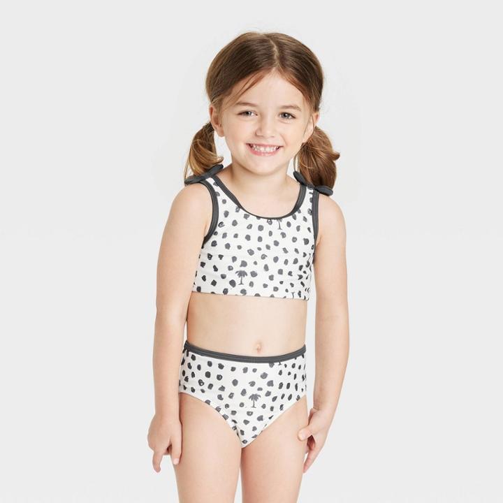 Toddler Girls' Tree Bikini Set - Cat & Jack Cream