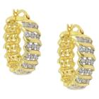 Target 0.02 Ct.t.w. Round-cut Diamond Accent S Design Prong Set Gold Plated Hoop Earrings