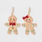 Girls' Gingerbread Couple Earrings - Art Class Brown