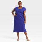 Women's Plus Size Sleeveless Knit Dress - Universal Thread Royal Blue