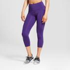 Women's Embrace Laser Cut High-waisted Capri Leggings - C9 Champion Purple