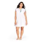 Women's Plus Size Patchwork Whale Sleeveless V-neck Swim Cover Up - White 3x - Vineyard Vines For Target