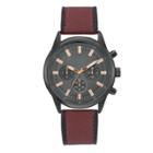 Men's Gunmetal Strap Watch - Goodfellow & Co Red/gunmetal