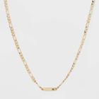 Gold Plated Figaro Bar Initial 'h' Chain Necklace - A New Day Gold