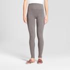 Women's Heathered Cotton Blend Fleece Lined Seamless Legging With 5 Waistband - A New Day Gray Heather S/m, Heather Gray