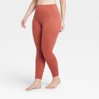 Women's Contour High-rise Shirred 7/8 Leggings With Power Waist 25 - All In Motion Rust