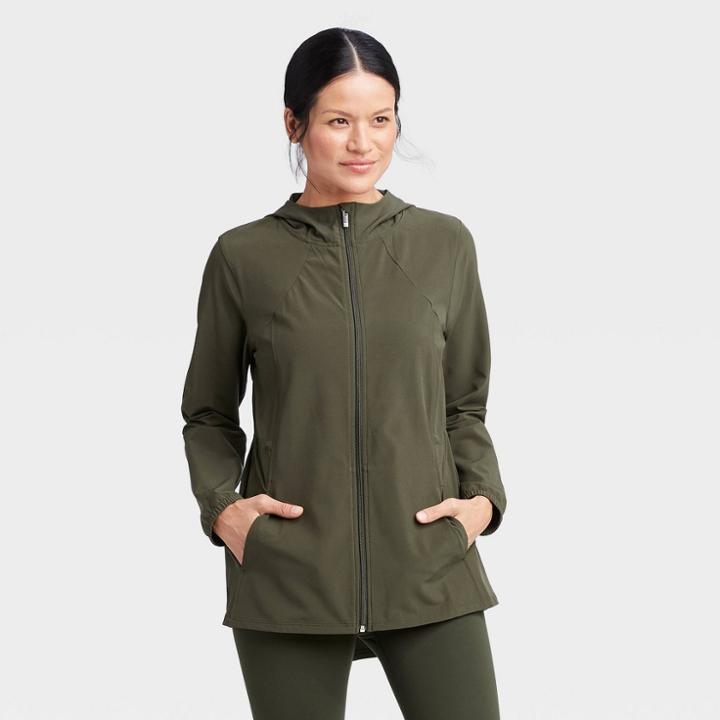 Women's Anorak Jacket - All In Motion Olive Green Xs, Women's, Green Green