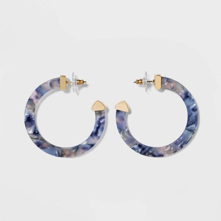 Sugarfix By Baublebar Classic Resin Hoop Earrings - Blue, Women's
