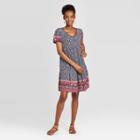 Women's Printed Short Sleeve Dress - Knox Rose Navy M, Women's, Size: