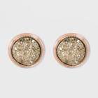 Faux Druzy Button Earrings - A New Day Rose Gold