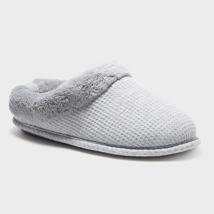 Women's Dluxe By Dearfoams Clare Crossband Slippers - Light Gray Heather
