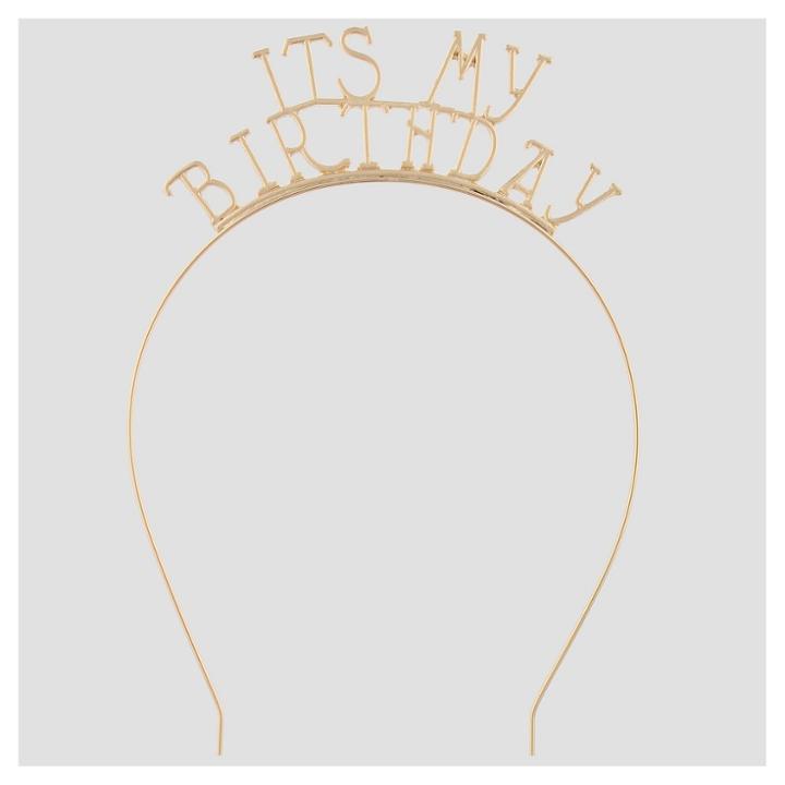 Girls' It's My Birthday Headband - Cat & Jack Gold