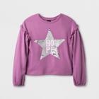 Target Girls' Long Sleeve 2 Way Flip Sequin Pullover - Art Class Grape