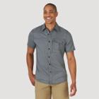 Wrangler Men's Short Sleeve Button-down Collared Shirt - Black S, Men's,