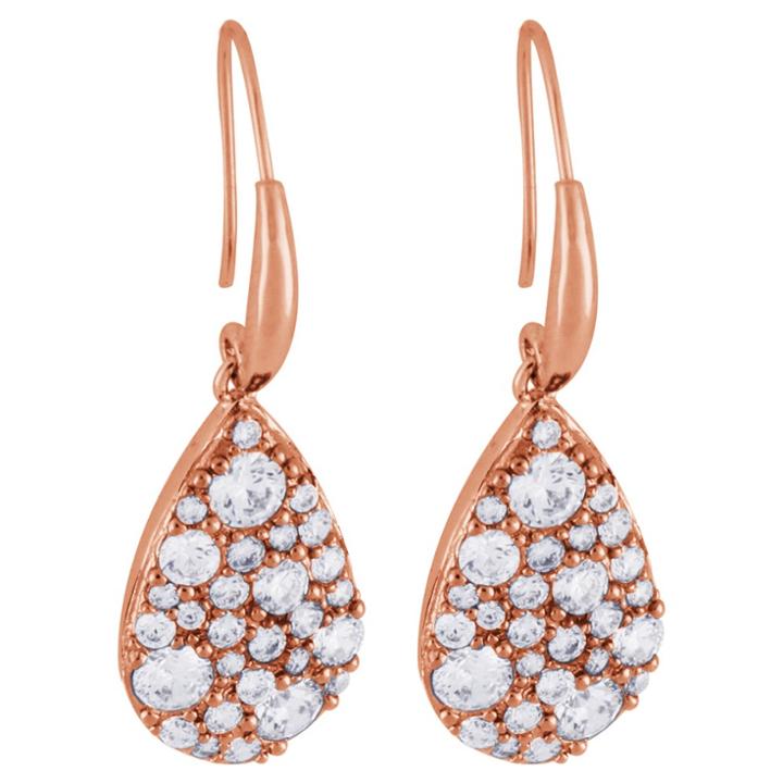 Target 14k Rose Gold Plated Bronze Signity Clear Cz Earrings, Girl's,