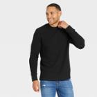 Men's Textured Long Sleeve T-shirt - Goodfellow & Co Black