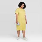 Women's Plus Size Short Sleeve T-shirt Dress - A New Day Green 1x, Women's,